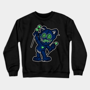 Happy VooDoo Kitty Cat Doll Seattle Colors Crewneck Sweatshirt